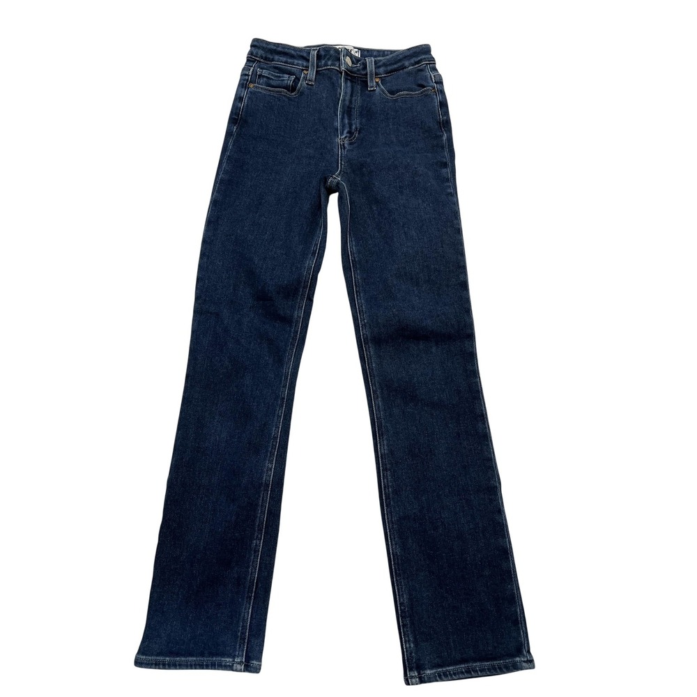 PAIGE High Rise Straight Leg Jeans in Dark Indigo